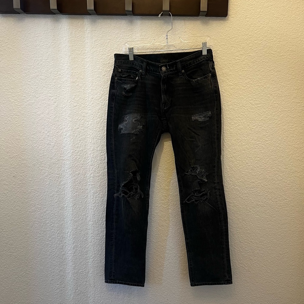 Men’s Abercrombie & Fitch Black Distressed Slim Jeans